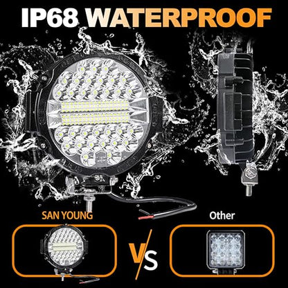 7 Inch Round LED Off Road Lights (4 Count)