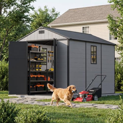 8 x 10 FT Resin Outdoor Storage Shed with Floor