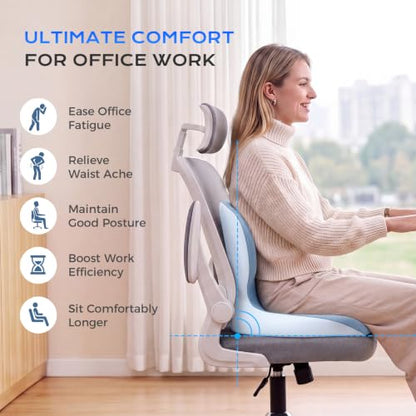 Car Seat Cushion and Lumbar Support Pillow One Piece