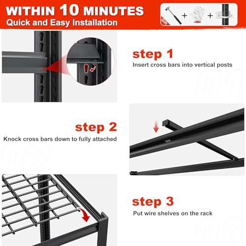 5 Tier 26" D Storage Shelves for Garage Basement Warehouse
