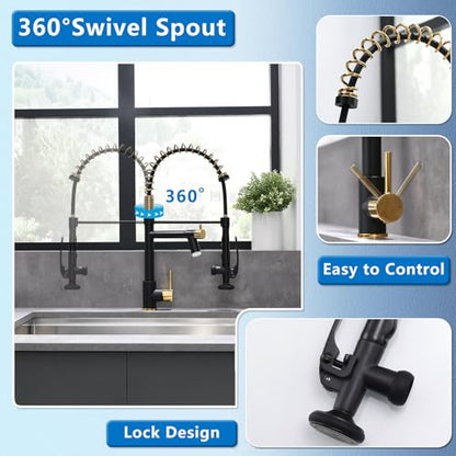 LED Kitchen Faucet with Pull Down Sprayer