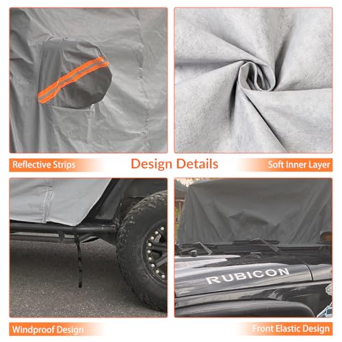 Waterproof Cab Cover for Jeep Wrangler JK JL 4 Door