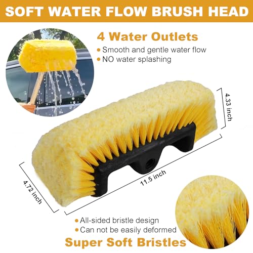 70" RV Wash Brush with Long Handle and 12" Soft Bristle Brush Head