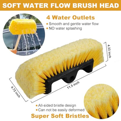 70" RV Wash Brush with Long Handle and 12" Soft Bristle Brush Head