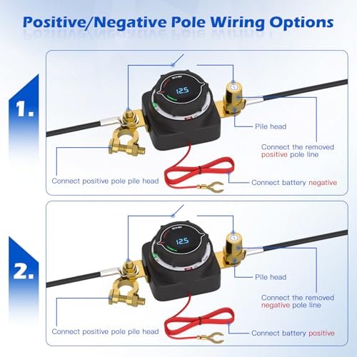 DC 5 80V Top Post Battery Disconnect Switch with Digital Voltmeter