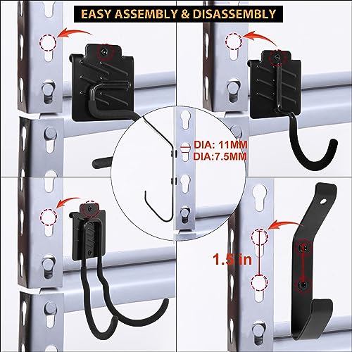 Boltless Shelving Hooks for 1.5 inch Keyhole Shelving Unit 7 Pcs