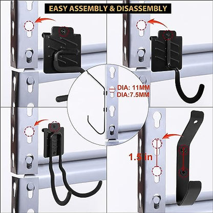 Boltless Shelving Hooks for 1.5 inch Keyhole Shelving Unit 7 Pcs