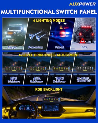 6 Gang Wireless Switch Panel S6W 4 Modes and RGB Dimmable