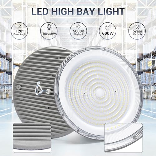 2 Pack 600W UFO Led High Bay Light (2 Count)