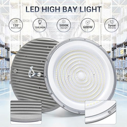 2 Pack 600W UFO Led High Bay Light (2 Count)