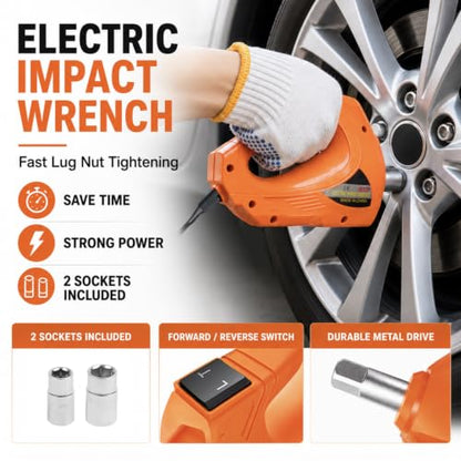 Electric Car Jack Kit 5 Ton 12V with Impact Wrench