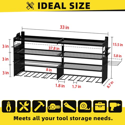 Power Tool Organizer Wall Mount with 8
