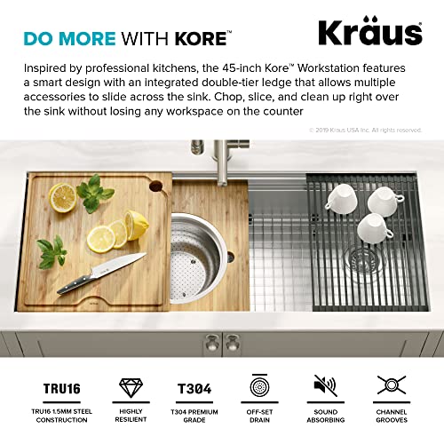 Stainless Steel 45 in Undermount Kitchen Sink KWU120