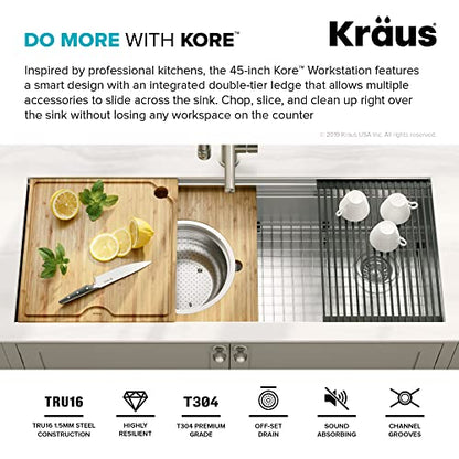 Stainless Steel 45 in Undermount Kitchen Sink KWU120