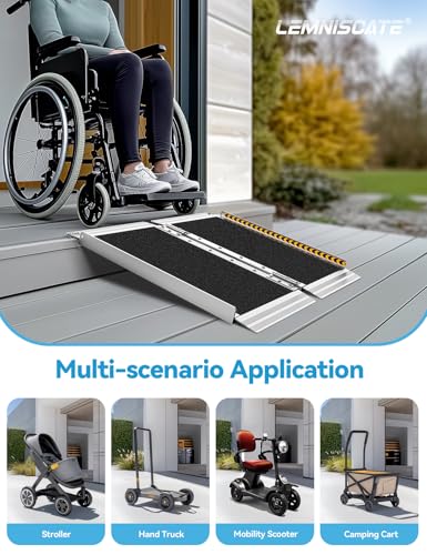 2FT Portable Wheelchair Ramp Aluminum Non