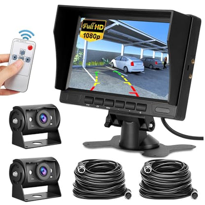 7'' Backup Camera Monitor Kit Dual RV Reverse Camera System (3 Count)