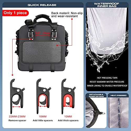 Waterproof Motorcycle Saddlebags Luggage Bags 20L Quick Release for Adventure & Sport Bikes
