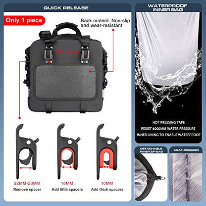 Waterproof Motorcycle Saddlebags Luggage Bags 20L Quick Release for Adventure & Sport Bikes