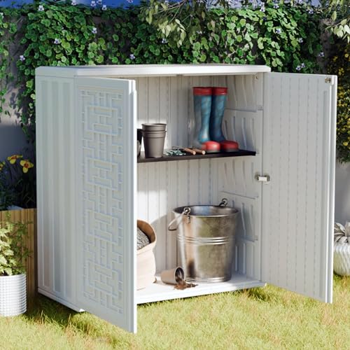 Indoor Outdoor Storage Cabinet Waterproof with Shelf