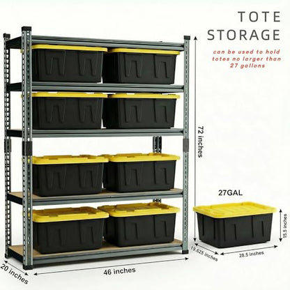 Garage Storage Shelves 46" W x 20" D x 72" H