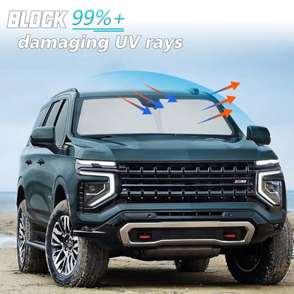 Windshield Sunshade UV Ray Reflector for Chevy Tahoe GMC Yukon 2021