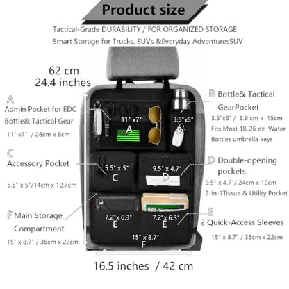 2 Set Tactical Seat Back Organizer