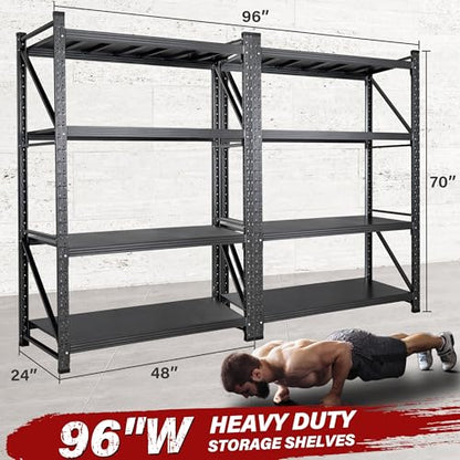 Set of 2 48" Wide Heavy Duty Garage Shelving Units