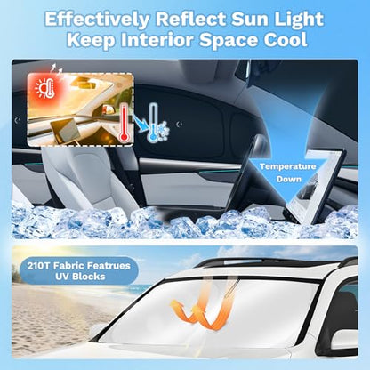 Car Window Shades for 2025 2026 New Tesla Model Y Juniper Accessories with No (8 Count)