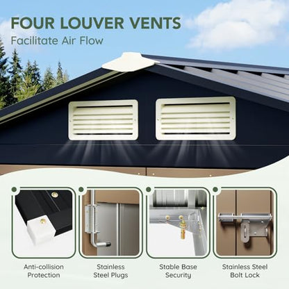 5 x 3 FT Storage Shed with Floor Frame for Backyard