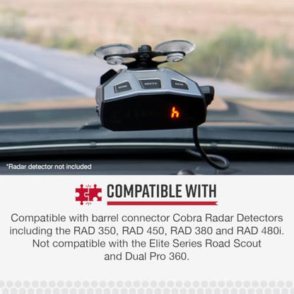 12 Volt Straight Power Cord for Powering Radar Detector (6 Foot)