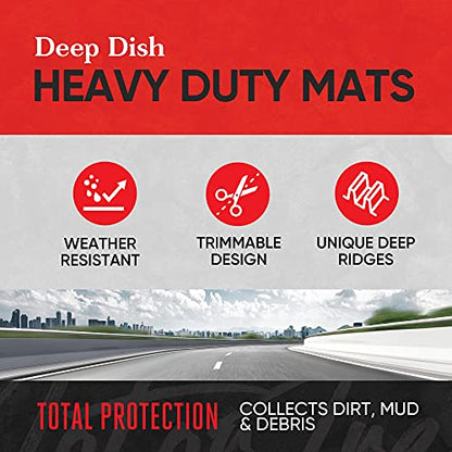 FlexTough Gray Floor Mats for Cars & Cargo Mat Full Set