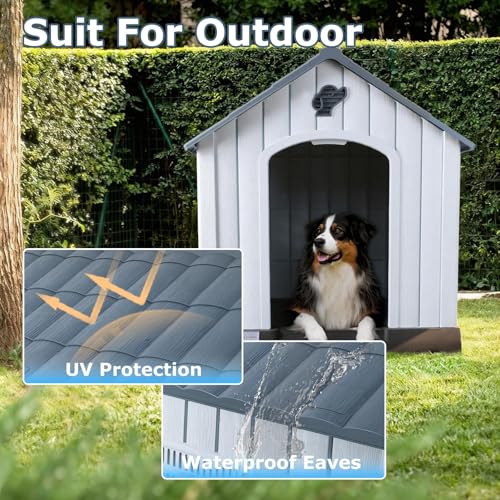 Durable Waterproof Plastic Dog House for Small to Medium Sized Dogs
