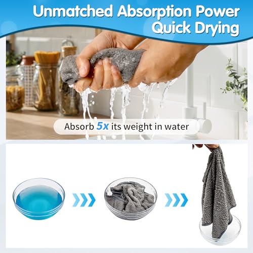 Grey Microfiber Cleaning Cloth (12 Count)