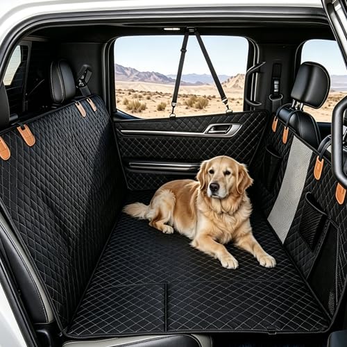 Large Dog Car Seat Cover for Back Seat with Mesh Viewing Window