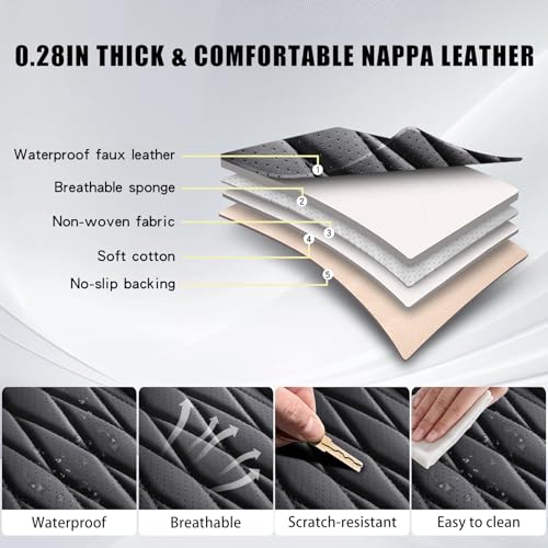 Nappa Faux Leather Car Seat Covers Full Set (2 Count)