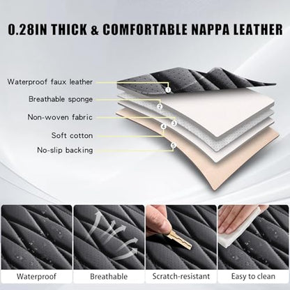 Nappa Faux Leather Car Seat Covers Full Set (2 Count)