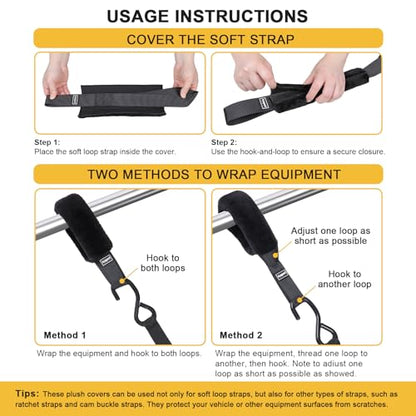 Soft Loop Tie Down Straps for Protecting Motorcycle (8 Count)