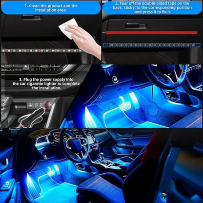 4PCS Car Interior LED Lights