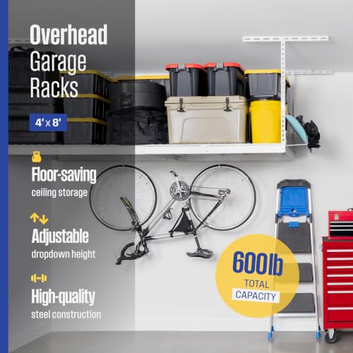 White 4x8 Overhead Storage Rack w
