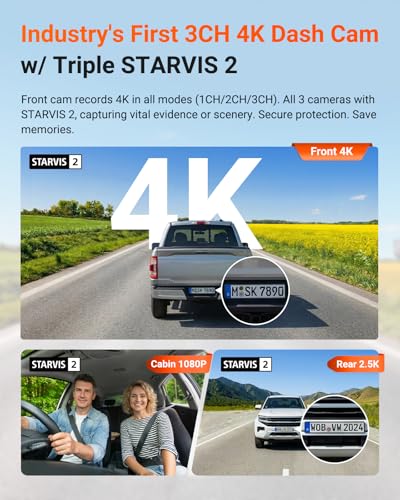 N4 Pro S 4K 3 Channel Dash Cam