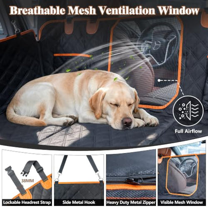 V2 New 600D Hard Bottom Car Seat Cover Extender Hammock for Dogs