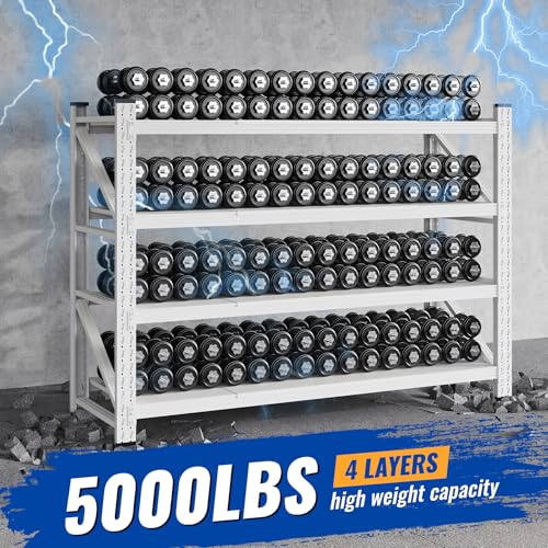 60" W Storage Shelves 5000lbs Garage Metal Shelving Heavy Duty Garage Shelves Adjustable Storage Shelves for Industrial