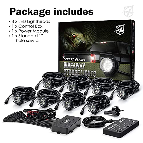 Blue LED Hideaway Strobe Lights Kit (8 Count)