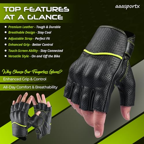 Motorcycle Gloves Men's Leather Motorbike Gloves Touchscreen Function