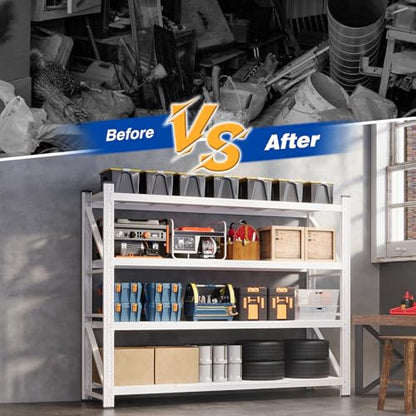 78.8" W Storage Shelves 7000lbs Garage Metal Shelving Heavy Duty Garage Shelves Adjustable Storage Shelves for Industrial