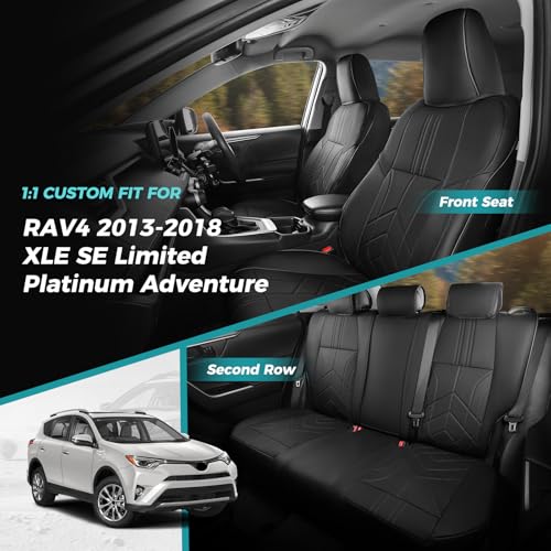 for Toyota RAV4 Seat Covers 2013 2014 2015 2016 2017 2018 RAV 4 XLE SE Limited Platinum Adventure (4 Count)