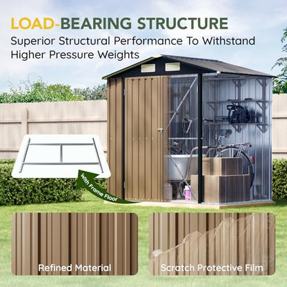 Outdoor Steel Storage Shed with Floor Frame