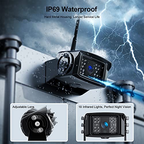 HD 1080P 9" Wireless RV Dual Backup Camera System with Recording