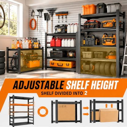 Garage Shelving 5 Tier Heavy Duty Metal Storage Shelves Adjustable Rack