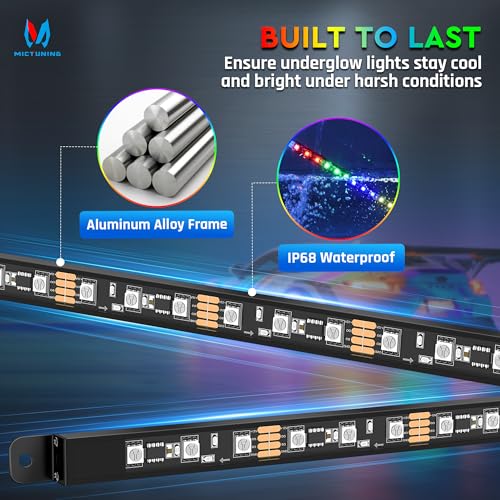 8Pcs N8+ Chasing Color RGB+IC Underglow Neon Accent Strip Lights (41.6 Ounce)